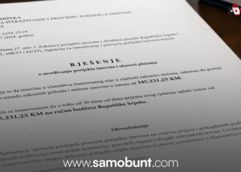 Prvo rješenje o porijeklu imovine: Kazna 345.237 KM