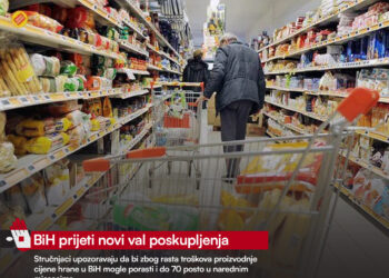 Novi val poskupljenja u BiH : Hrana bi mogla biti skuplja i do 70 posto